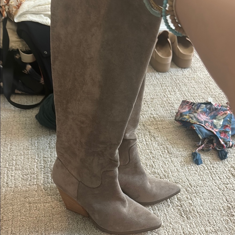 Women's Taupe Knee-High Boots